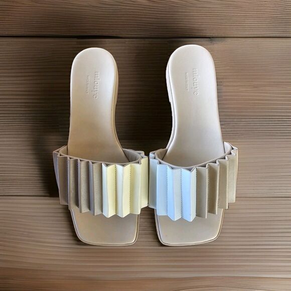 Mlouye Louise Pleated Slide Sandals Size 39 MSRP $415 - Picture 1 of 5
